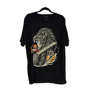 AY Güey Herren T-Shirt schwarz Grafikdruck Totenkopf Adler Motorrad Shirt Gr. 3XL - Bild 1 von 5