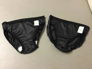 NWT 2 USA Made Nancy King Old Stock Hi-Cut Panty Size 5 Black #156W - Picture 1 of 2