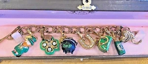  JUICY COUTURE ST. PATRICKS'S  DAY THEME CHARM BRACELET W/ 6 RETIRED CHARMS! - Picture 1 of 8