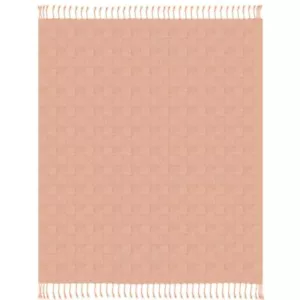 50 X 60 Orange Woven Cotton Throw Blanket with Fringe - Picture 1 of 1