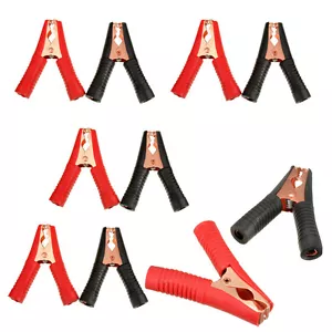 10 x Metal Car Battery Clips Crocodile Alligator Test Clamps 100A 90mm Red&Black - Picture 1 of 7