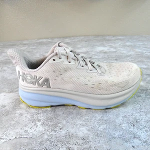 Hoka Clifton Shoe Womens 7 Cream White Nimbus Cloud Ice Water Sneaker Run Flaw - Picture 1 of 14