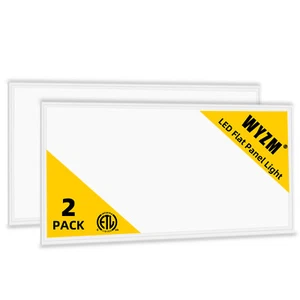 2 Pcs 2x4 LED Flat Panel Light 7800LM 5000K Dimmable Drop Ceiling Recessed Light - Picture 1 of 14