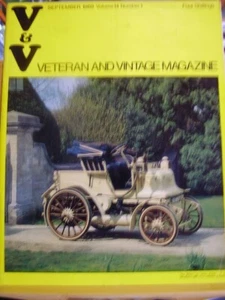 VETERAN AND VINTAGE CAR MAGAZINE 1969 SEPTEMBER AUTO MOTORING V & V - Picture 1 of 5