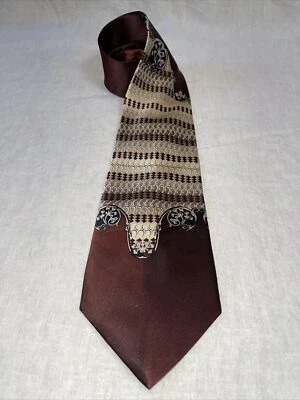 Corbata de seda Steven Land estampado asimétrico geométrico Foto 1 de 3