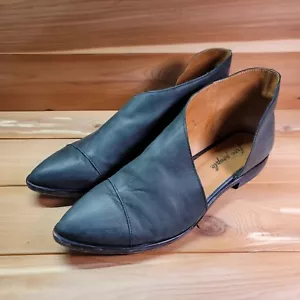 Free People Damenschuhe 9 Leder Royale flach Cutout abgenutzt schiefergrau - Bild 1 von 14