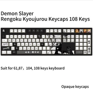 Demon Slayer Rengoku Kyoujurou Keycaps 108 Keys Set OEM for Mechanical Keyboard - Picture 1 of 15