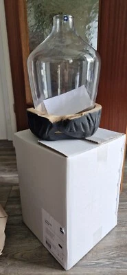 Leonardo CASOLARE Vase mit Holz-Sockel 33 Cm Schwarz Unikat - Bild 1 von 4