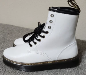New Dr. Martens AirWair Zavala Leather Combat Boots White Men’s Size 7 Womens 8 - Picture 1 of 17