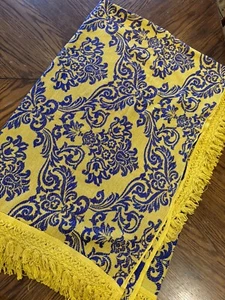 Vintage Tagesdecke Twin Fransen Lila und Gold Baumwolle Boho Regal JC Penney’s - Bild 1 von 6