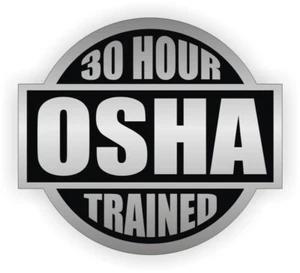 30 Hour OSHA Trained Vinyl Hard Hat Sticker Construction Helmet Decal - Silver - Picture 1 of 1