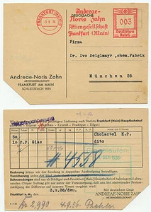 16261 - Freistempel: Andrae-Noris Zahn AG, Frankfurt 3.9.1936 - Postkarte - Bild 1 von 1