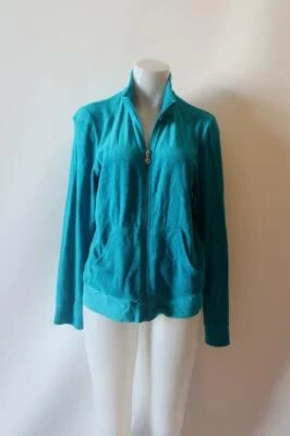 Chaqueta deportiva Juicy Couture de tela de felpa verde azulado XL * Foto 1 de 4