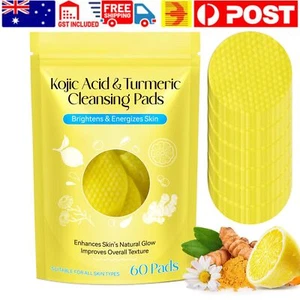 60x Turmeric Cleansing Pads for Dark Spots Kojic Acid and Turmeric Cleansing Pad - Picture 1 of 11