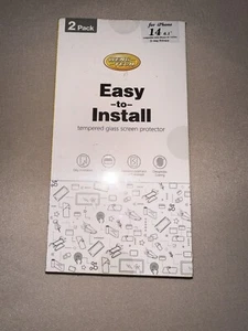 (2 Pack) iPhone 14 Pro Max Tempered Glass Easy Install Screen Protector PC17 - Picture 1 of 3