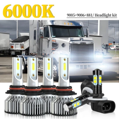 For Freightliner Coronado 2013-2018 LED Headlight Hi/Lo Beam Fog Light Bulb Kit - Image 1 of 4