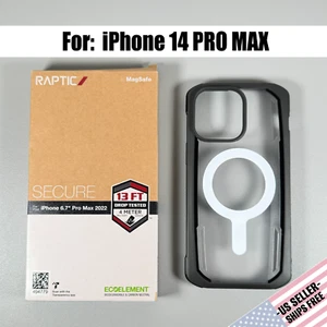 RAPTIC Secure Case for iPhone 14 Pro Max - Clear & Black | Magnetic | EcoElement - Picture 1 of 15