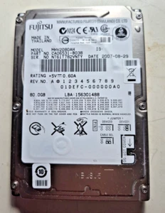 Fujitsu MHV2080AH 6,3 cm IDE/ATA laptop hard drive 80 GB 5400RPM - Foto 1 di 3