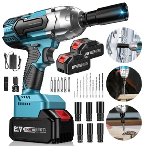 Cordless 1/2inch Max Torque 479 Ft-lbs(650Nm) Battery Impact Wrench for Car Home - Picture 1 of 24