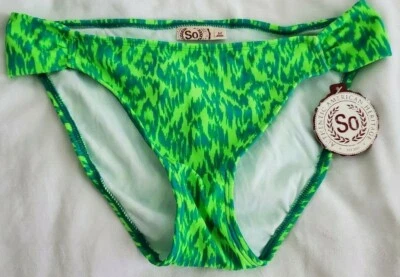 SO Mujeres Multi Verde Estampado Bikini Traje de Baño Parte Inferior Traje de Baño Juniors Precio de venta sugerido por el fabricante $28 NUEVO Foto 1 de 4