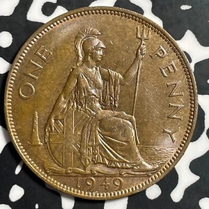 1949 Great Britain 1 Penny Lot#E8582 High Grade! Beautiful! - Picture 1 of 2