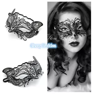 S-A1-1 Metal Laser Cut Masquerade Mask Rhinestone Filigree Venetian Costume Mask - Picture 1 of 6