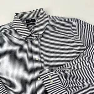 Ralph Lauren Hemd Herren 2XL 18-34/35 Blau Gestreift Popeline Kleid Stretch Reg Fit - Bild 1 von 8