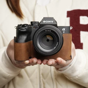 Genuine Leather Camera Half Case For Sony A7M4 A7s3 A7 IV A7S III Bag Protecter - Picture 1 of 18