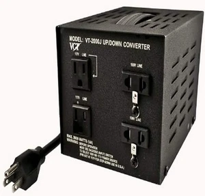 Transformador convertidor de voltaje VCT VT-2000J Japón 100 voltios a EE. UU., 2000 - Imagen 1 de 1