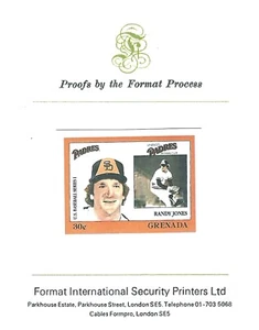 Deporte EE. UU. Béisbol Americano Randy Jones - Granada 1988 Prueba Rara MNH - Imagen 1 de 1