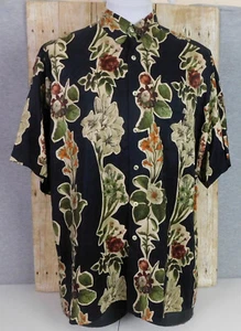 Burma Bibas Hawaiian Button Down Shirt Mens Large Short Sleeve Silk Floral - Picture 1 of 4