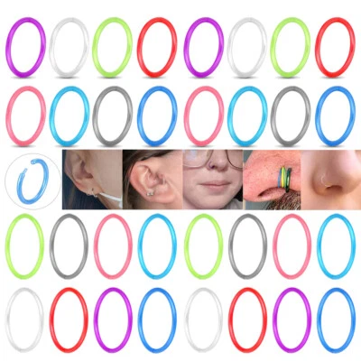 16-32 Piezas Anillos para Nariz Aro Retenedor Cartílago Hélice Daith Oreja Piercing Joyería 20G Foto 1 de 4