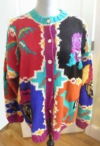 Joseph Tricot Cardigan RARE Hand Chunky knit Buttoned One Size 90s Designer