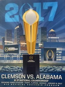 2017 Programa de campeonato nacional universitario Clemson Tigres v Alabama Crimson Tide - Imagen 1 de 1