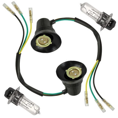 2x Cable de enchufe de faros Lh Rh y bombilla para Yamaha Banshee 350 YFZ350 1987-1995 Foto 1 de 4
