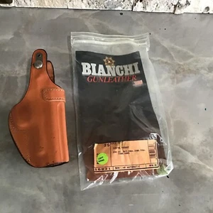 BIANCHI “3S PISTOL POCKET” LEATHER S&W 9mm/40 Auto LH TAN PISTOL HOLSTER #D19 - Picture 1 of 4
