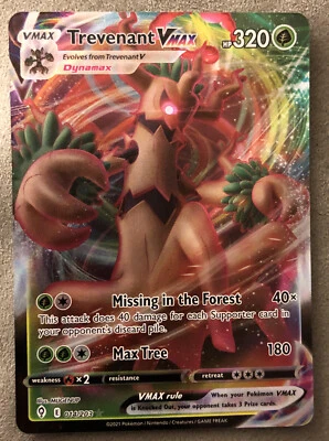 2021 Trevenant VMAX Evolving Skies Pokemon Ultra Rare Foil Hologram Holo 014/203 - Image 1 of 2
