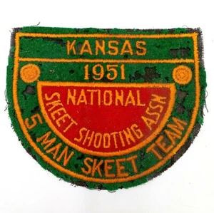 1951 Skeet Shooting Team Patch Kansas grün rot Vintage Retro 50er Sport - Bild 1 von 5