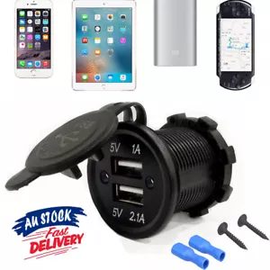 12V Auto Car USB adapter port Power Socket Outlet Plug Panel Boat Truck - Picture 1 of 9