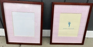 Pottery Barn Kids Gallery Picture Frame With Pink Polka Dot Matting Lot Of 2 - Picture 1 of 5