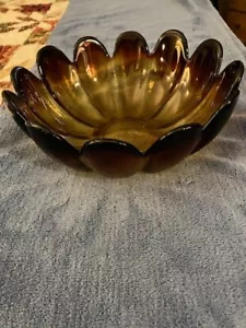 Brownish Red & Gold/Amber colors salad bowl 1970s France or Indiana Glass - Picture 1 of 3
