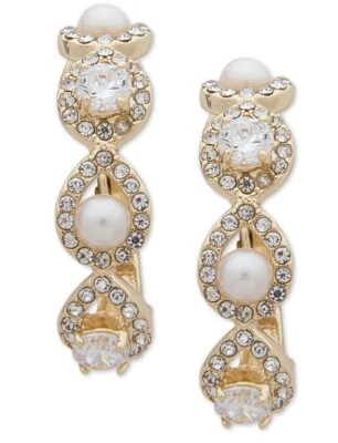 $30,00 Anne Klein золотистый зажим на жемчуг обруч капли серьги A21 - Изображение 1 из 4