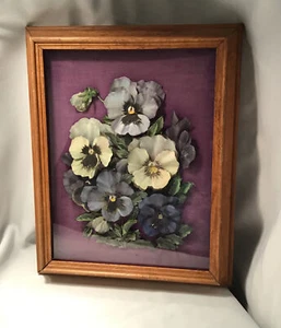 Vintage Foil Floral Art Print Framed 16.5”x13.5”Spring Flowers Daisies Metallic - Picture 1 of 4