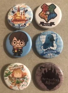 Harry Potter Chibi Hogwarts House Marauders Map Lapel Button Pin Lot 6 Licensed - Picture 1 of 1