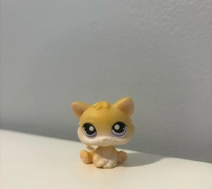 Littlest Pet Shop ~ #114 ~ Katze Kätzchen ~ orange weiß ~ lila Augen ~ roter Magnet ~ authentisch - Bild 1 von 5