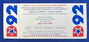 1992 Democratic Nat'l Convention 'Pride in America' Trade Show Invitation - Picture 1 of 3
