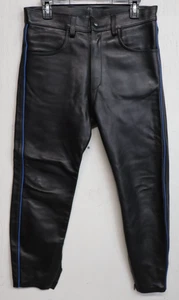 Herren RoB Amsterdam Hipster Lederhose Hose Größe 32 x 29 durchgehender Reißverschluss vorne hinten - Bild 1 von 14