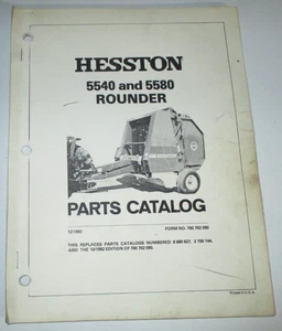Hesston 5540 5580 Rounder Round Baler Parts Catalog Manual Book 12-83 ORIGINAL! - Picture 1 of 3