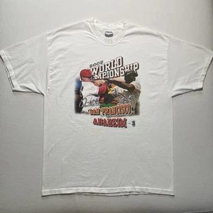 Vintage Anaheim Angels Shirt Mens XL 2002 World Championship David Eckstein MLB - Picture 1 of 10