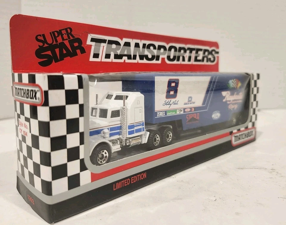 Matchbox Transporters Super Star Series 1993 1:87 #8 Sterling Marlin/Raybestos Foto 1 de 4
